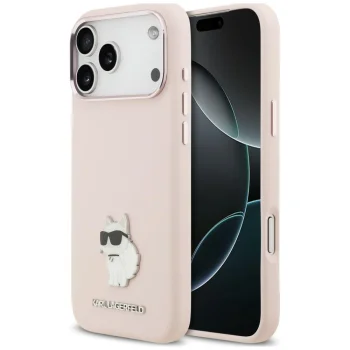 Karl Lagerfeld Choupette silicone case for iPhone 18 Pro Max / 17 Pro Max, pink