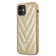 Guess iPhone 12 mini dėklas V-Quilted, auksinis