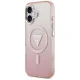 Guess IML Gradient Triangle Logo MagSafe dėklas iPhone 17, rožinis