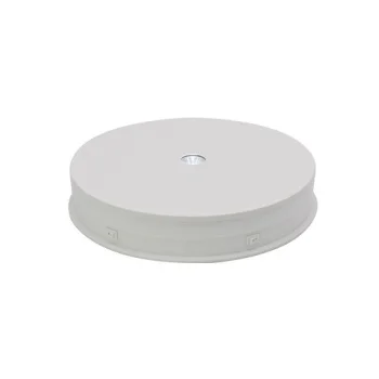 Besisukantis LED prekių demonstravimo stovas, 30 cm, baltas