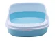 Open Cat Litter Box with Frame and Scoop, Blue (48 x 38 x 19 cm)