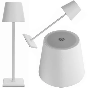 Belaidė LED stalinė lempa, 3 šviesos režimai, USB-C, balta