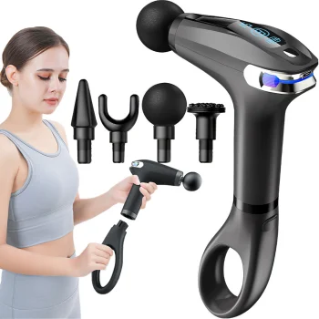 Back and Body Massage Gun with 4 Attachments, 30W, Black