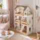 Ecotoys Laura medinis lėlių namelis, 3 aukštai, 15 baldų