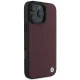 BMW dėklas iPhone 16 Pro Max Sign Leather Diamond Metal Logo MagSafe, raudonas