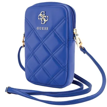 Telefono krepšys Guess Zip Quilted 4G, mėlynas