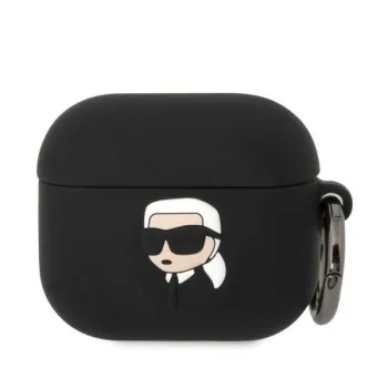 Karl Lagerfeld Silicone Karl's Head 3D dėklas ausinėms AirPods 3, juodas