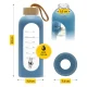 4Fizjo 1578 Glass Sports Water Bottle with Silicone Sleeve, 750 ml, Blue