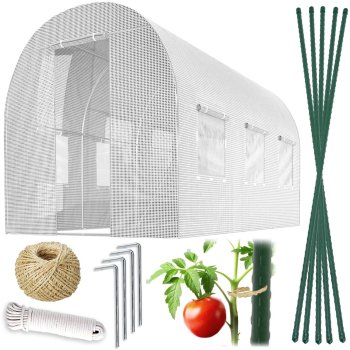 Sodo šiltnamio tunelis Case Plonos, 2x3 m (6 m²), baltas