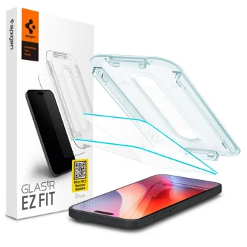 Apsauginis stiklas Spigen Glas.tR EZ Fit iPhone 16 Pro / 17 / 17 Pro (2 vnt.)