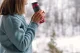 MOUNTAIN GOAT Thermal Mug Bottle Thermos Flask for Hiking Picnic 400 ml, Red