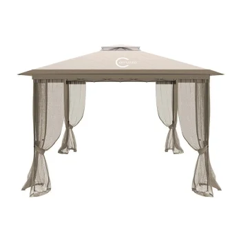 Garden pavilion with side walls and mosquito net, 3x3 m, Carruzzo