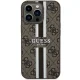 Guess dėklas iPhone 13 / 13 Pro 4G Printed Stripes MagSafe, rudas
