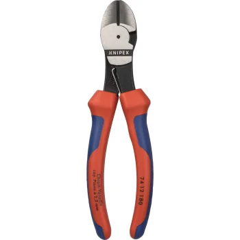 Padidintos jėgos šoninio kirpimo replės KNIPEX 74 12 180, 180 mm