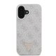 Guess Leather 4G Triangle Strass MagSafe case for iPhone 16 Plus - pink