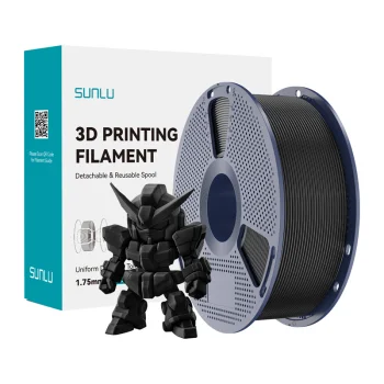 3D spausdintuvo plastikas Sunlu PLA+ 2.0 1.75mm, juodas (PLA+ 2.0 B)