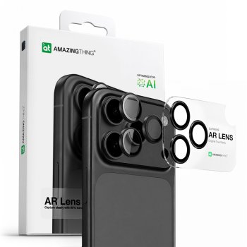 AmazingThing iPhone 17 Pro / 17 Pro Max Lens Glass with Gray Aluminum Frame