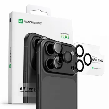 AmazingThing iPhone 17 Pro / 17 Pro Max kameros apsauginis stiklas, pilkas