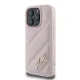 Karl Lagerfeld dėklas iPhone 16 Pro Max Diagonal Quilted Script, rožinis