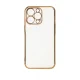 Dėklas Xiaomi Redmi Note 11 Pro Lighting Color Case su auksiniu rėmeliu, baltas