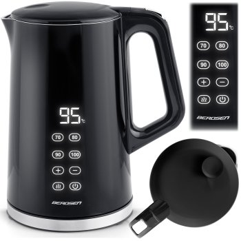 Berdsen Bd-71 Electric Kettle 1.7L with Touch Display, Black/Silver