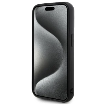 Karl Lagerfeld dėklas iPhone 15 Pro Max telefonui 3D Rubber Signature, juodas