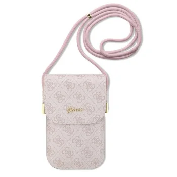 Guess Smartphone Handbag 4G Metal Script Logo rankinė telefonui, rožinė