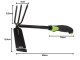 Sodo kauptukas - grėbliukas 2-in-1, 30 cm, juodas/žalias
