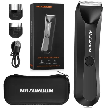Vandeniui atspari kūno plaukų kirpimo mašinėlė Maxgroom RFCD-9087, juoda