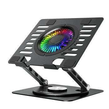 Nešiojamojo kompiuterio aušinimo stovas Wozinsky CoolBase WDCX-X16-AS 10"-16", 360°, RGB, juodas