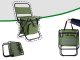 Folding Fishing and Camping Chair with Cooler Bag, Khaki Green