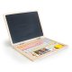 ECOTOYS Wooden Educational Laptop with Magnetic Chalkboard