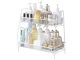 Two-Tier Kitchen and Bathroom Organizer Shelf, White