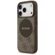 Guess iPhone 17 Pro dėklas 4G Circle Classic Logo MagSafe, rudas