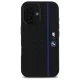 BMW dėklas iPhone 16 telefonui Silicone Hexagon Blue Line MagSafe, juodas