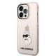 Karl Lagerfeld Ikonik Choupette dėklas skirtas iPhone 14 Pro Max, rožinis