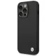 BMW dėklas iPhone 14 Pro telefonui Silicone Metal Logo, juodas
