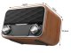 Nešiojamas retro radijas ir Bluetooth garsiakalbis AUX, rudas