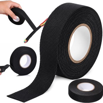 Fabric Electrical Tape for Wires 19mm x 25m, Black