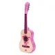 ECOTOYS didelė medinė gitara vaikams, 6 stygų, rožinė
