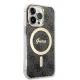 Guess 4G Print MagSafe rinkinys iPhone 13 Pro: dėklas ir įkroviklis, juodas