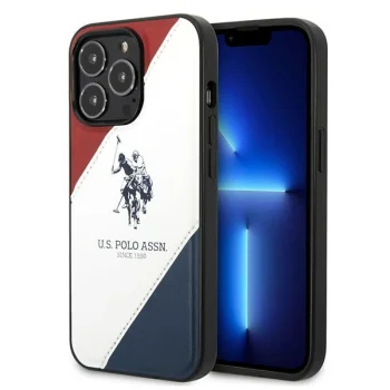Apple iPhone 14 Pro 6.1'' US Polo Tricolor Embossed Case Cover (USHCP14LPSO3), White