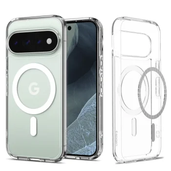 Spigen Ultra Hybrid Mag MagSafe dėklas Google Pixel 11 Pro, skaidrus ir baltas