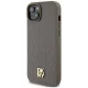 DKNY iPhone 15 Plus Case Leather Monogram MagSafe, Brown
