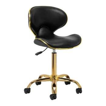 Kosmetologinė taburetė Gabbiano Q-4599G su atlošu, juoda