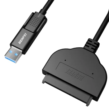 BENFEI USB-C ir USB-A 3.0 į SATA III adapterio laidas 2.5 HDD/SSD, juodas