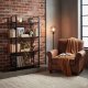 ModernHome S-04A industrinio stiliaus lentyna, 4 lentynos, metalinis rėmas