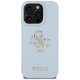 Guess PU Grained Big 4G dėklas iPhone 16 Pro Max telefonui, mėlynas