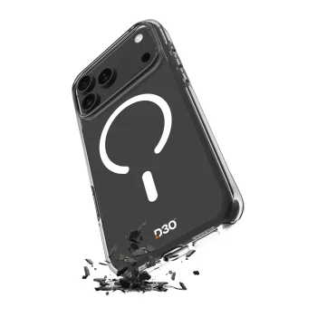 Puro Impact Clear D3O MagSafe dėklas, skirtas iPhone 17 Pro, skaidrus