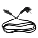 Maitinimo laidas Maclean MCTV-857, 3-pin dobilas, EU, 1.5m, juodas
